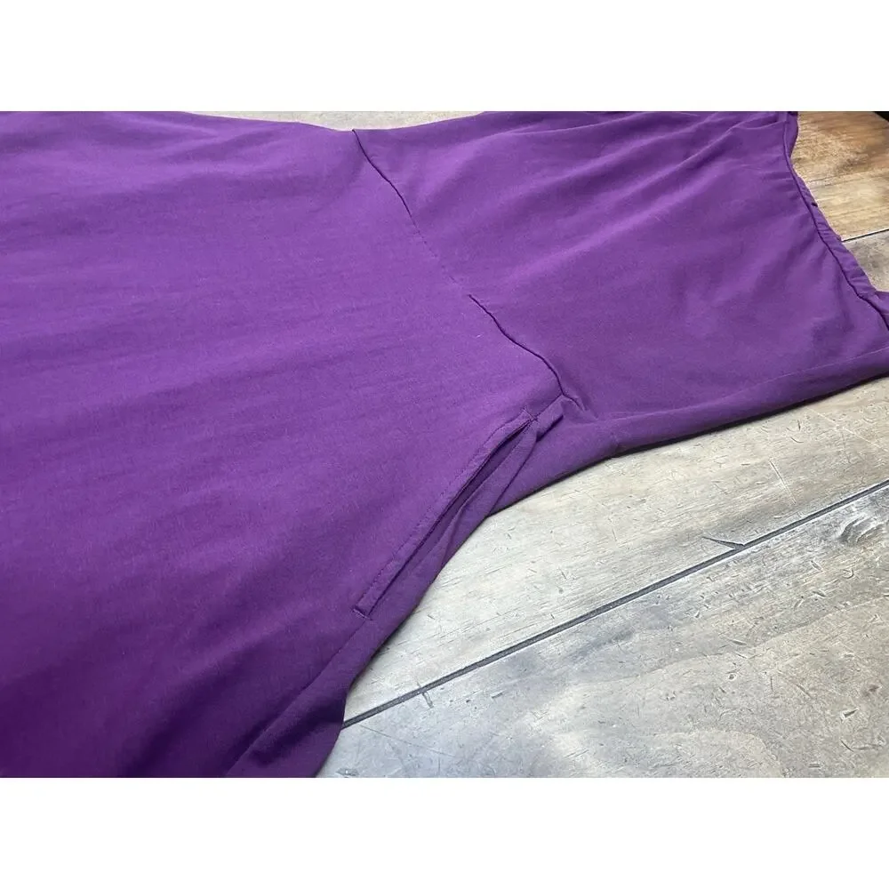 Pact Organic Cotton Purple One Shoulder Fit & Flare Midi Dress Small Minimalist